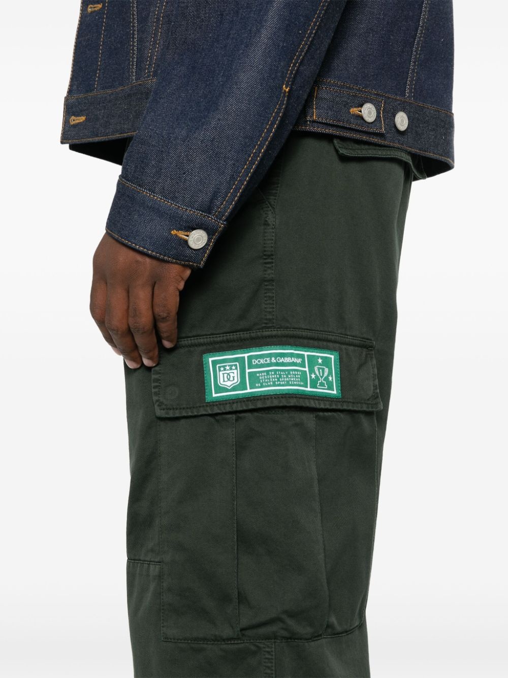 mid-rise twill cargo pants - 5