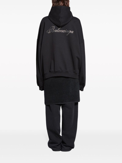 BALENCIAGA logo-embellished cotton hoodie outlook