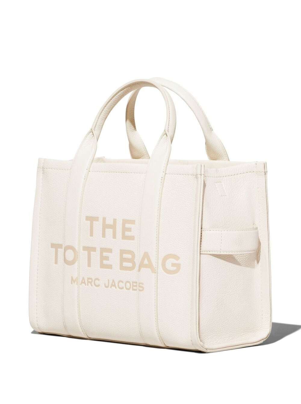 Marc Jacobs Women 'The Medium Tote Bag' White Shoulder Bag With Logo In Grainy Leather Woman - 3
