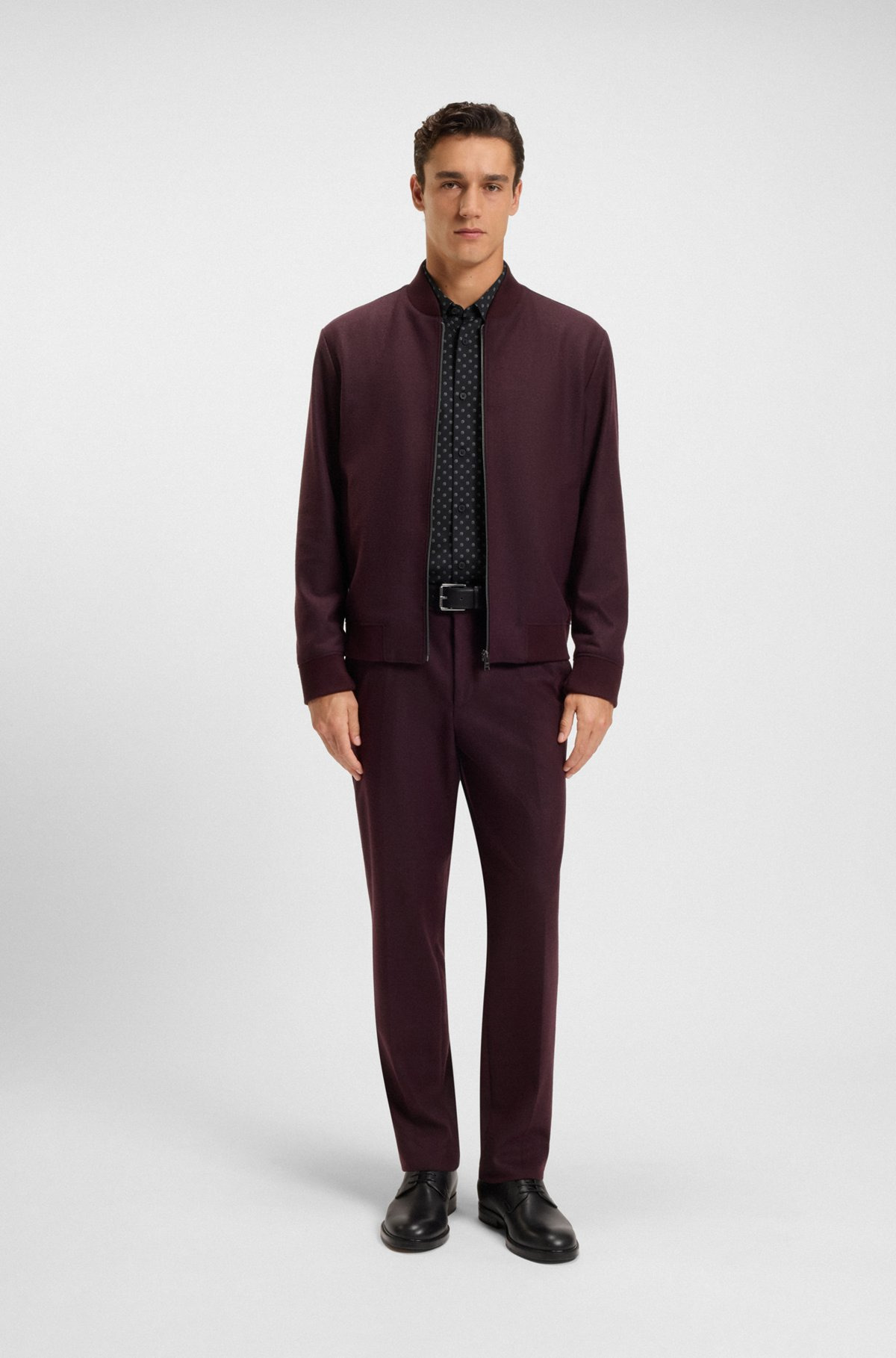 SLIM-FIT SHIRT IN PRINTED PERFORMANCE-STRETCH ITALIAN FABRIC - 4
