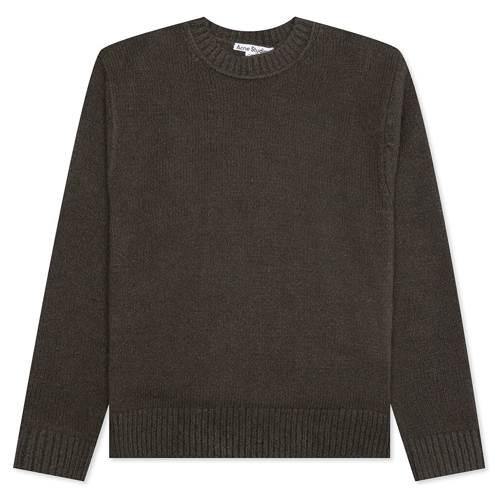 WOOL BLEND CREWNECK JUMPER - FOREST GREEN - 1