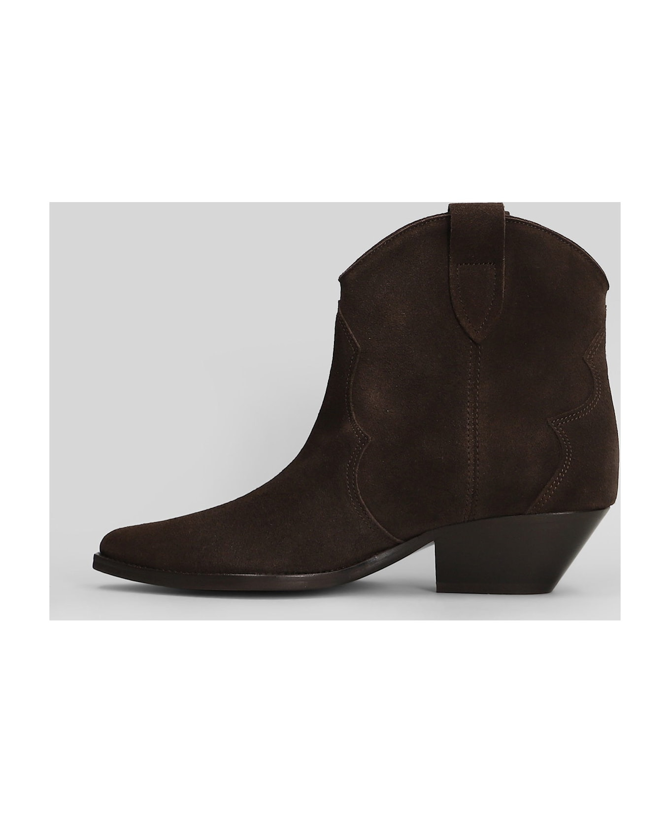 Dewina Texan Ankle Boots In Brown Suede - 3