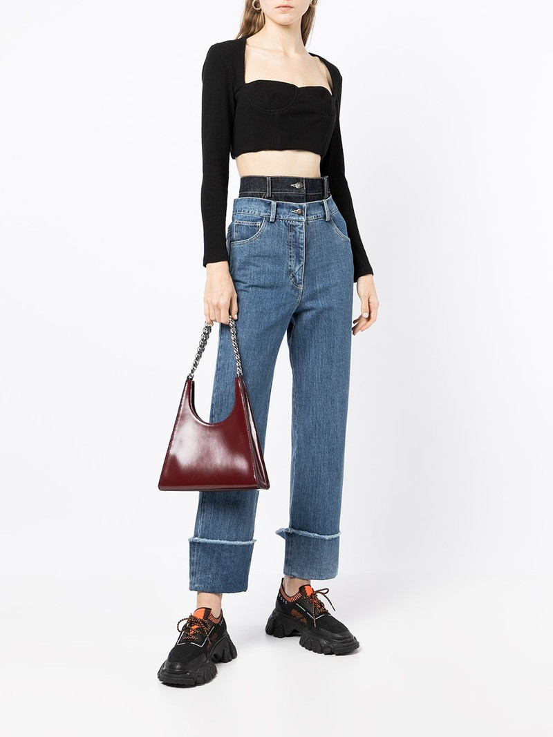 rokh cropped sweetheart neck top outlook