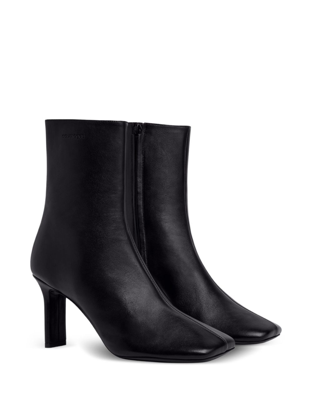 leather square-toe ankle boots - 2