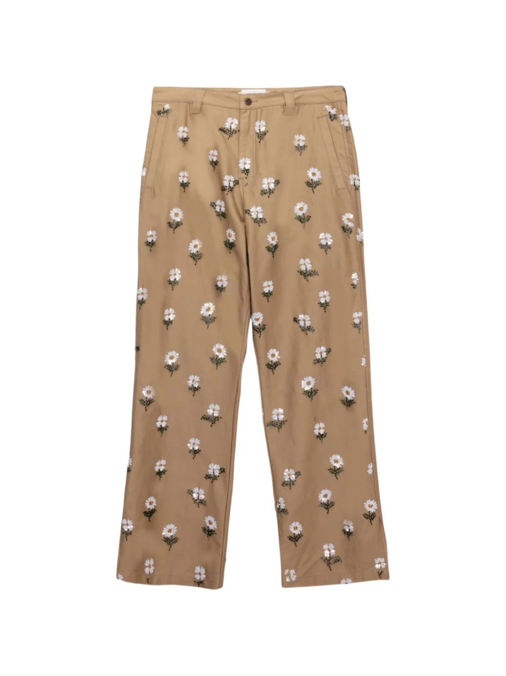 beaded flower trousers - 1