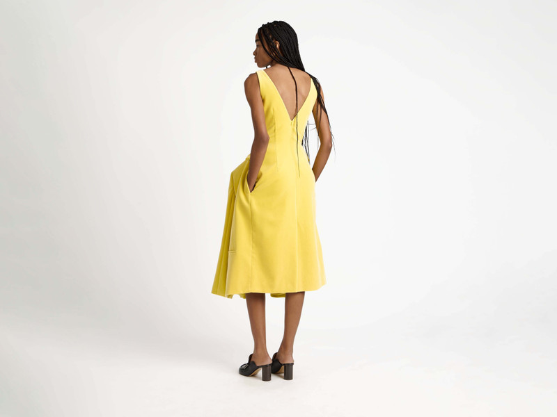 WOMENS STRUCTURED DRESS IN SOFT LEMON 3