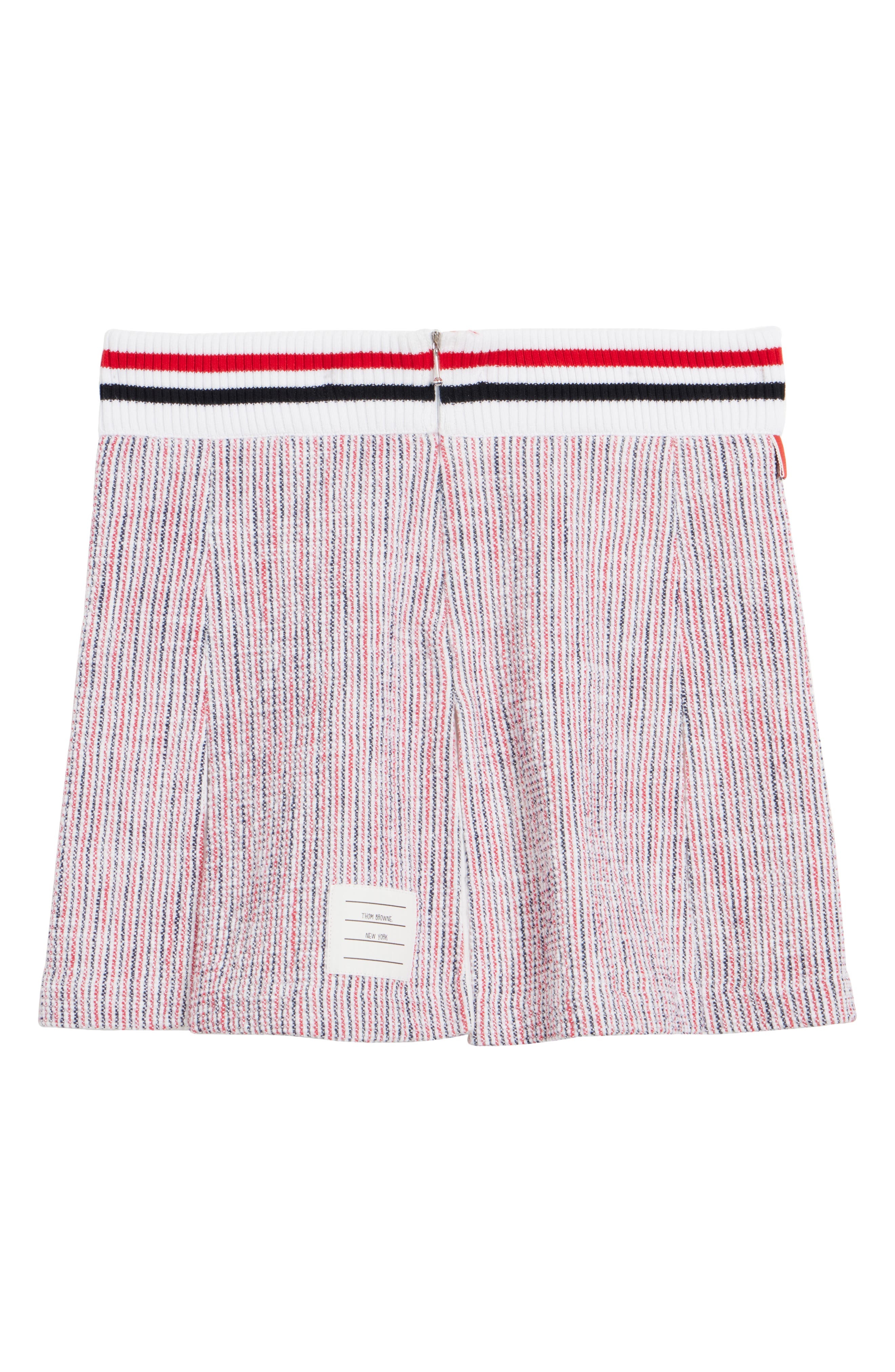Thom Browne Box Pleat Tweed Miniskirt in Red/Blue/White at Nordstrom - 6