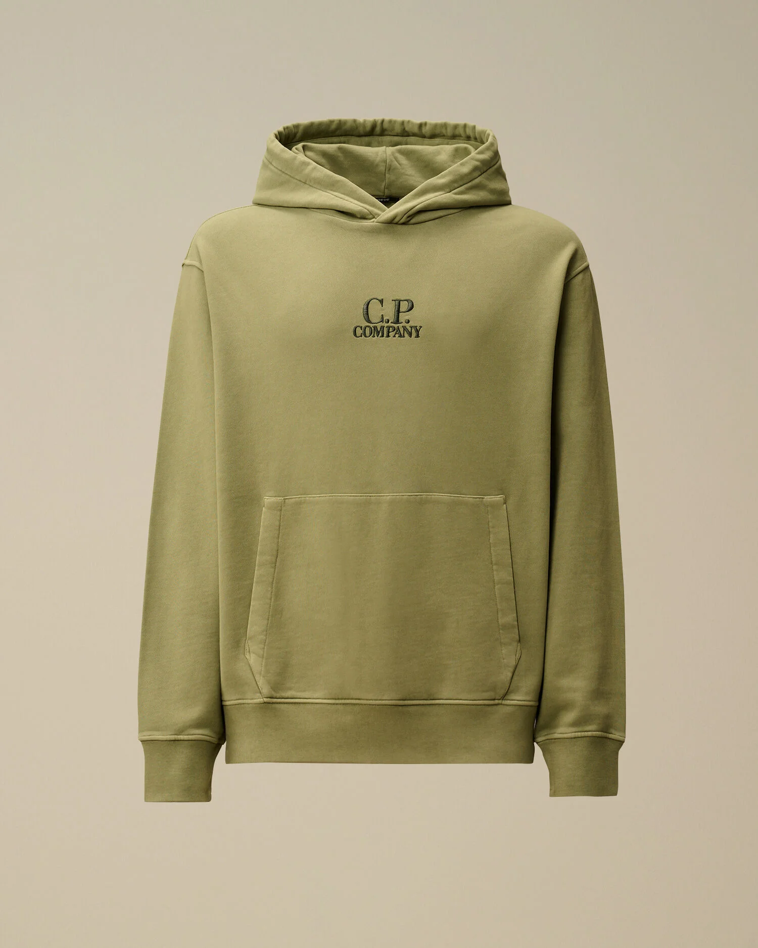 Brushed and Emerized Diagonal Fleece Hooded Logo Sweatshirt - 1