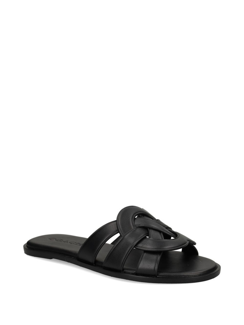 COACH woven leather sandals outlook