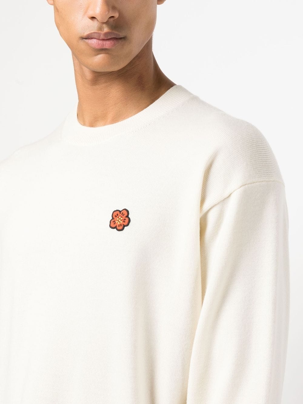 flower-patch crew-neck sweatshirt - 5