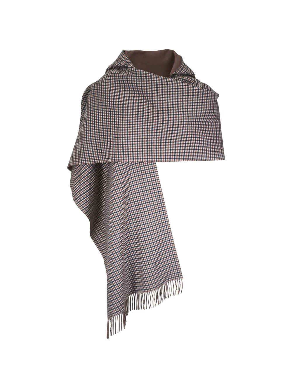 check-pattern fringed scarf - 1