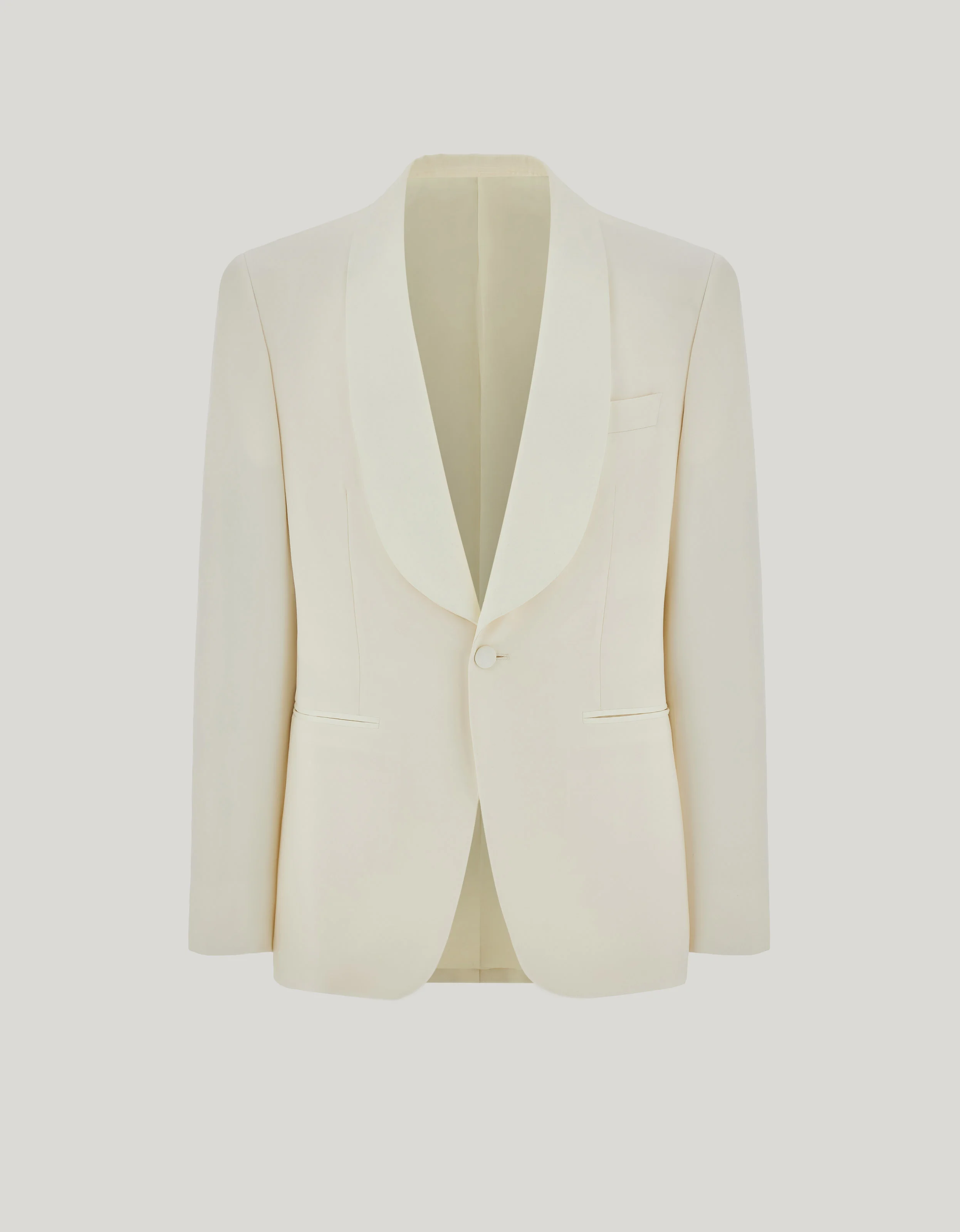 WHITE WOOL MODERN-FIT TUXEDO JACKET - 1