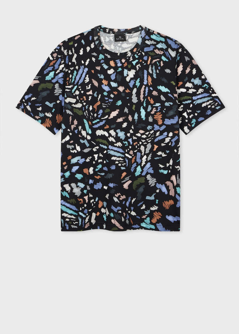 Black 'Doodle' Print T-Shirt 1