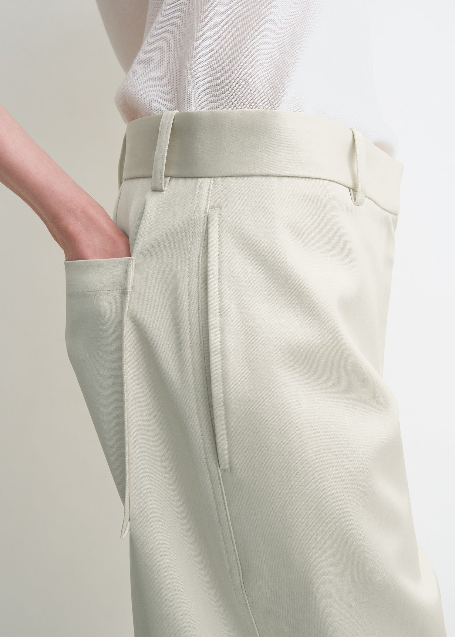 Twisted seam trousers ecru - 5