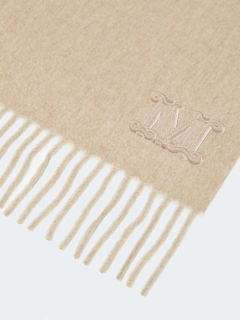 Max Mara DALIA Monogram-embroidered cashmere stole - BEIGE outlook
