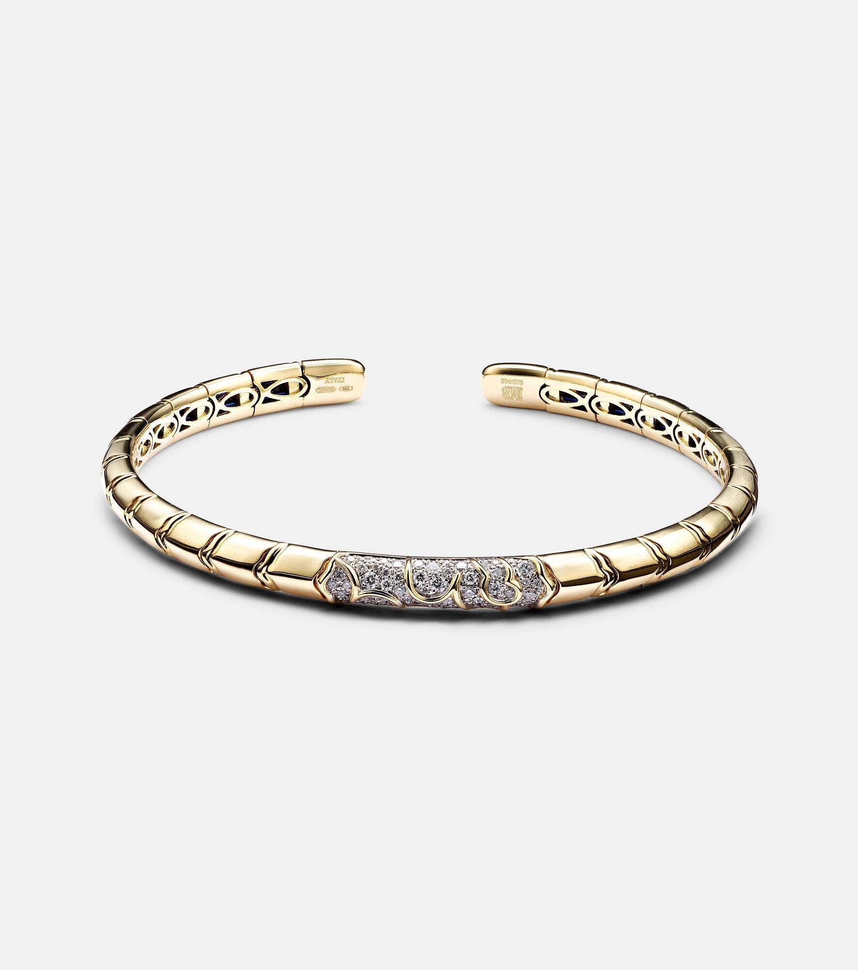 Ondine 18kt gold bangle with diamonds - 1
