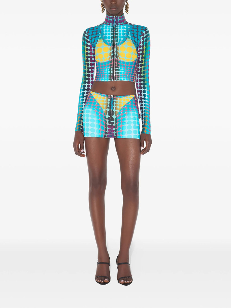 Jean Paul Gaultier Jean Paul Gaultier Zip-up Dots-print Mini Skirt outlook