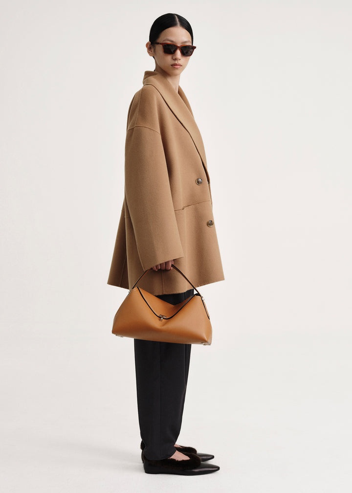 Double-breasted wool jacket camel - 3