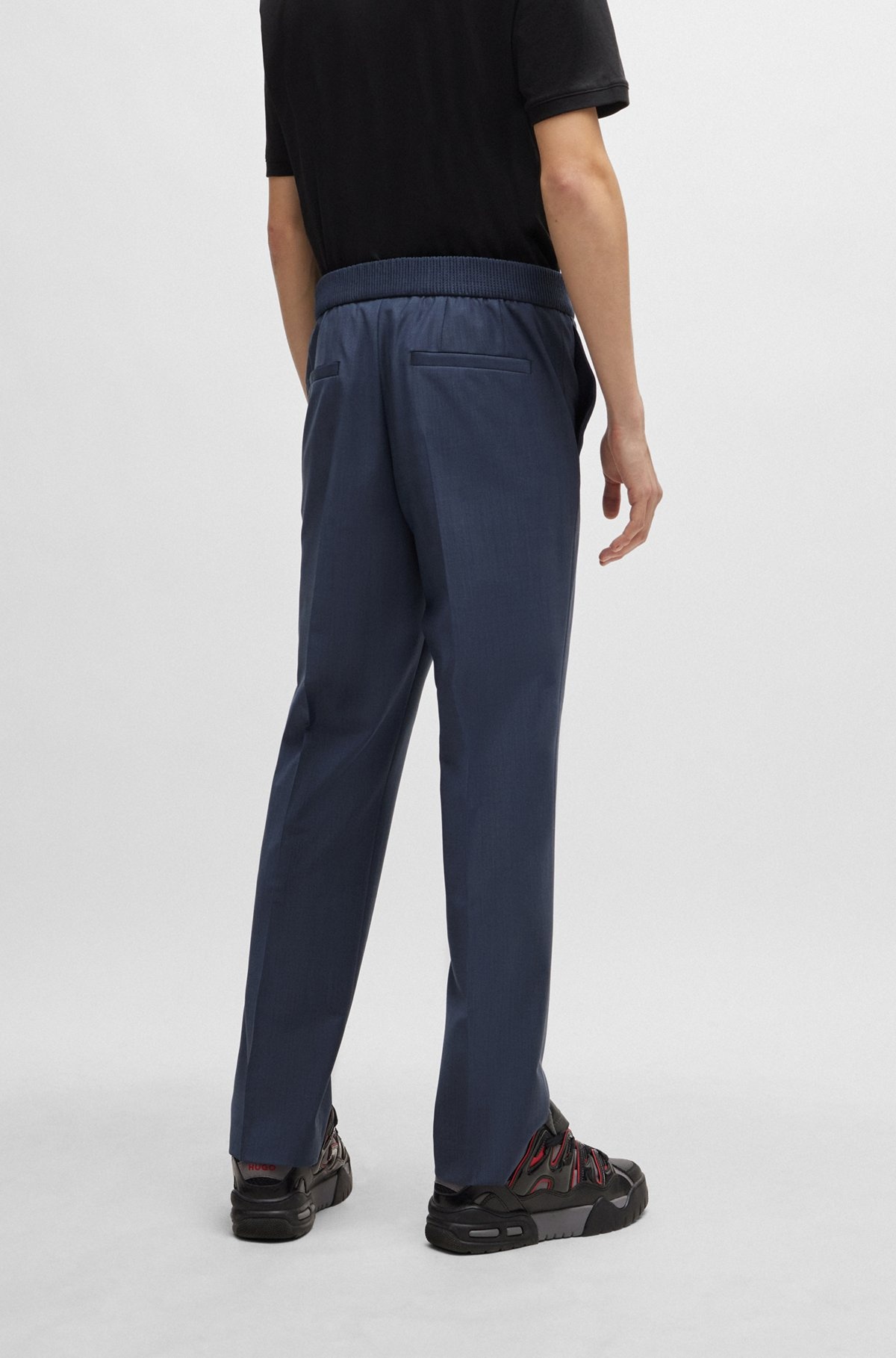 EXTRA-SLIM-FIT TROUSERS IN MOHAIR-LOOK MATERIAL - 4