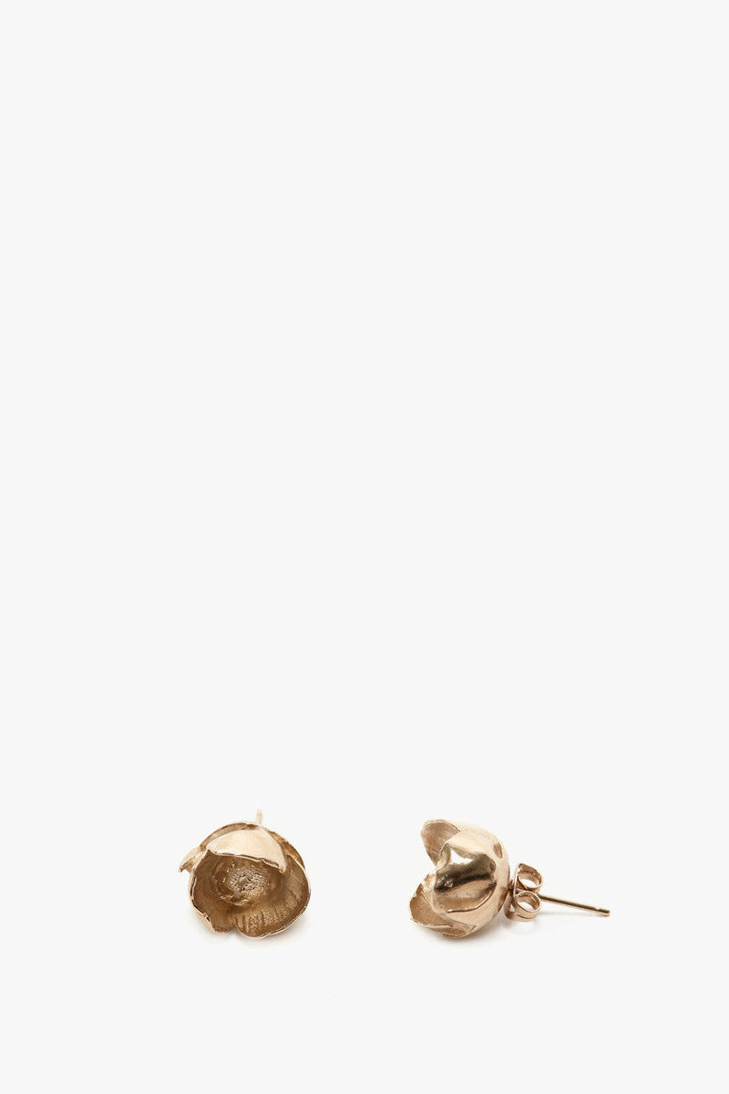 Victoria Beckham Exclusive Camellia Flower Stud Earrings In Gold outlook