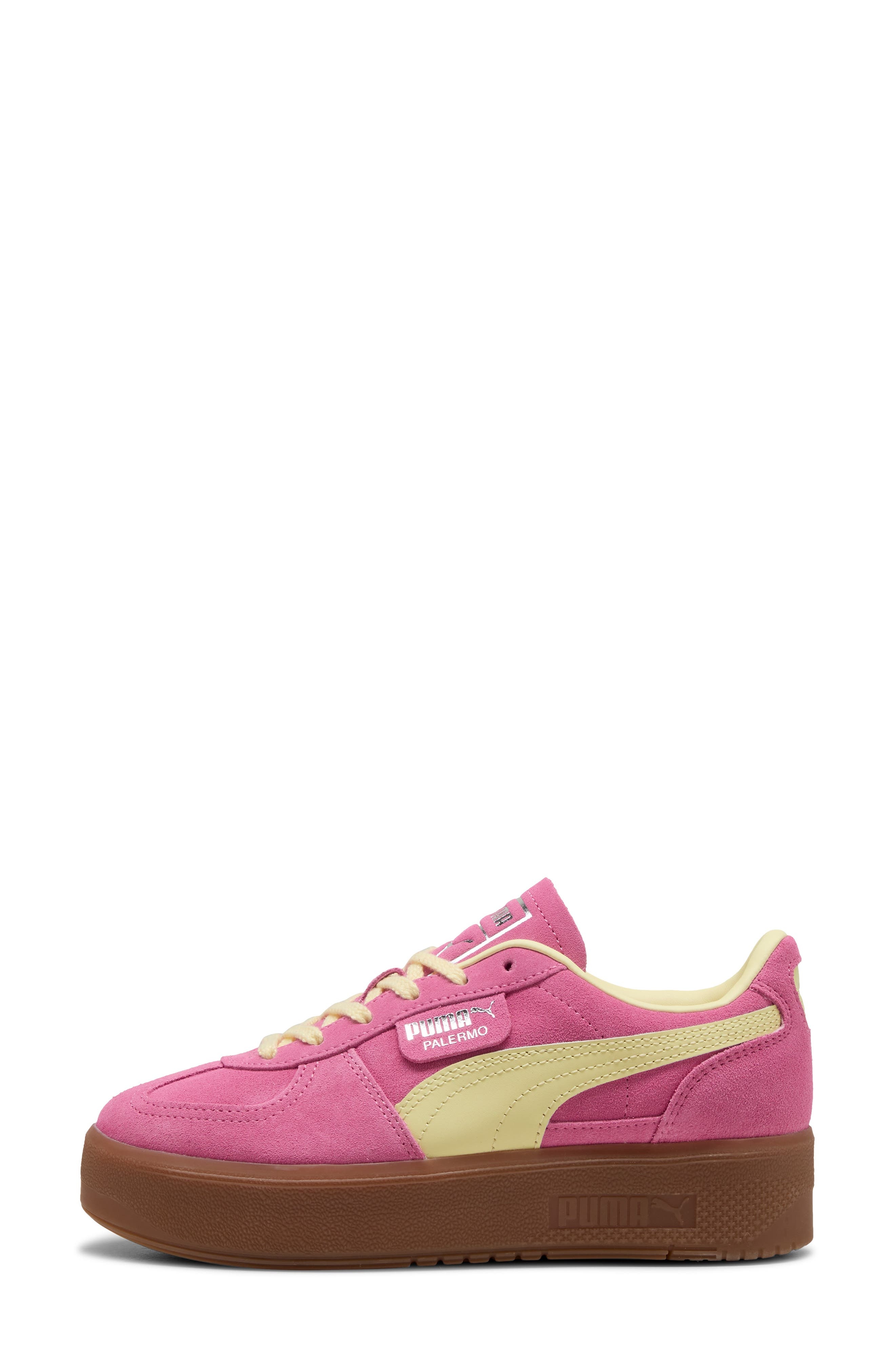 PUMA Palermo Elevata Platform Sneaker in Posie Pink/Gold Moon at Nordstrom - 4
