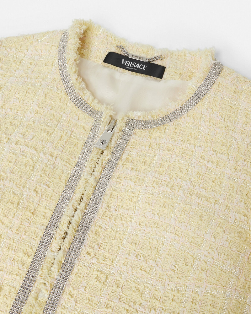 VERSACE Crystal Tweed Cardigan Jacket outlook