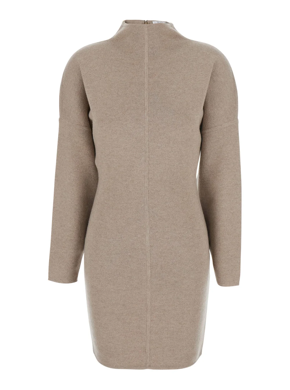 Max Mara Women 'Racconto' Beige Dress With High Neck And Zip Closure At The Back In Wool And Cashmer - 1