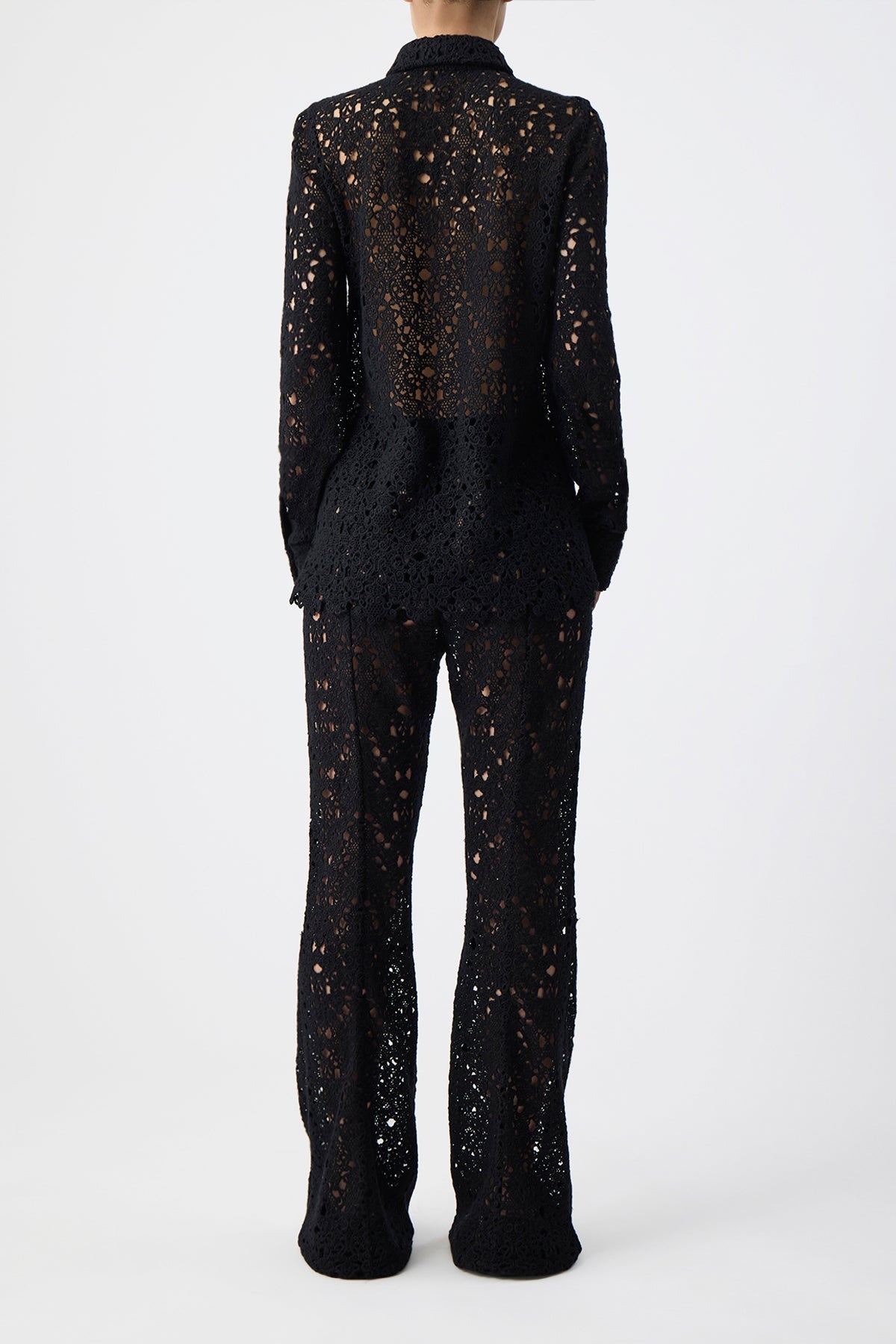 Heath Shirt in Black Cashmere Lace - 3