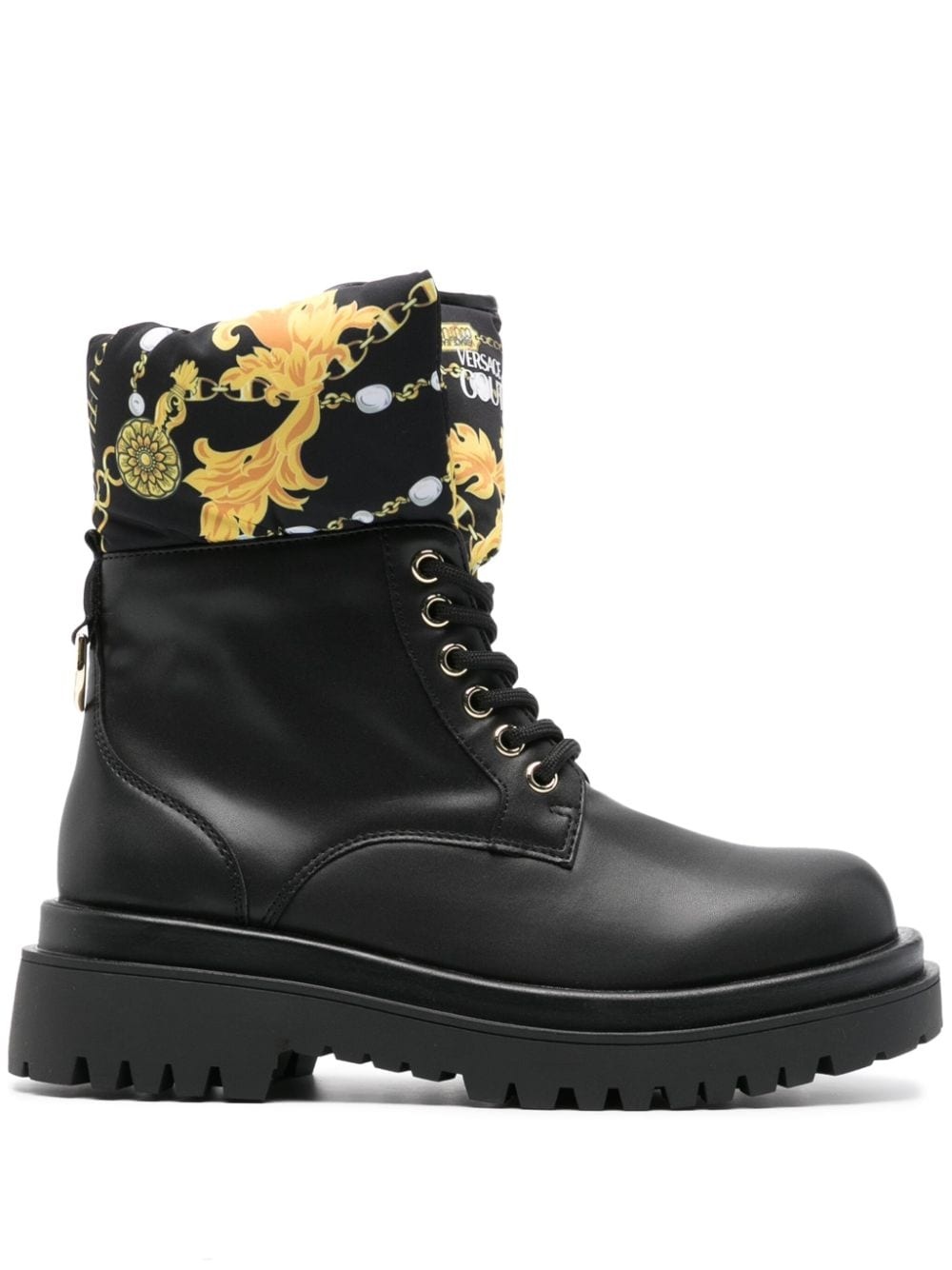 Chain Couture lace-up boots - 2