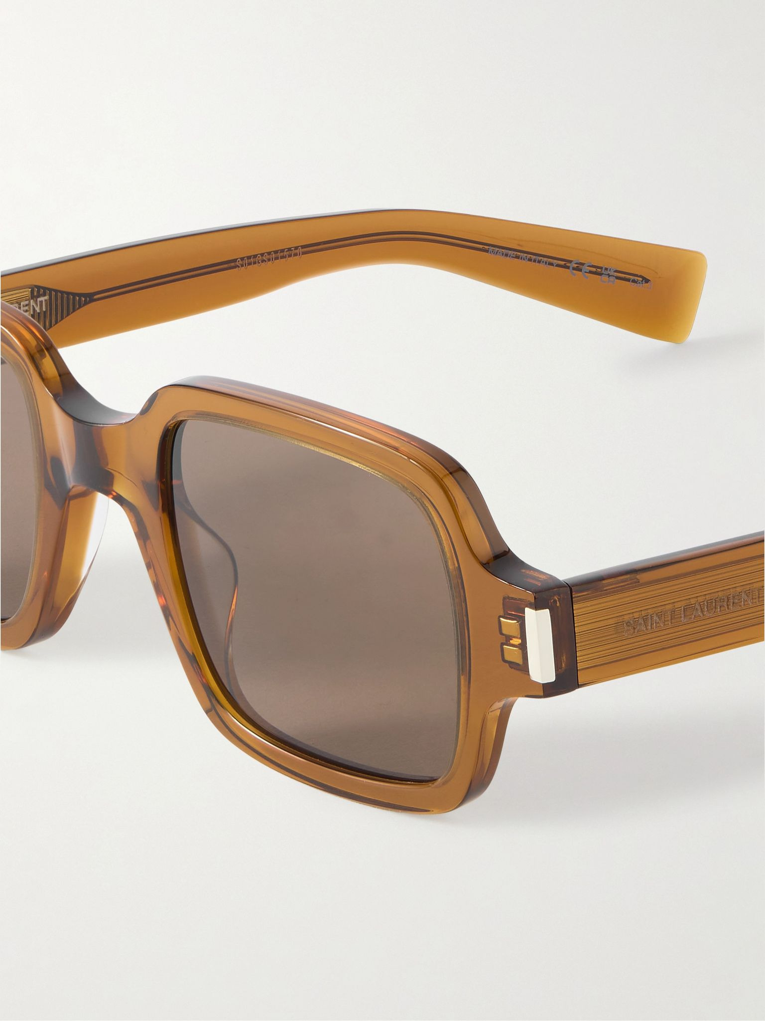 Rectangular-Frame Acetate Sunglasses Brown - 3