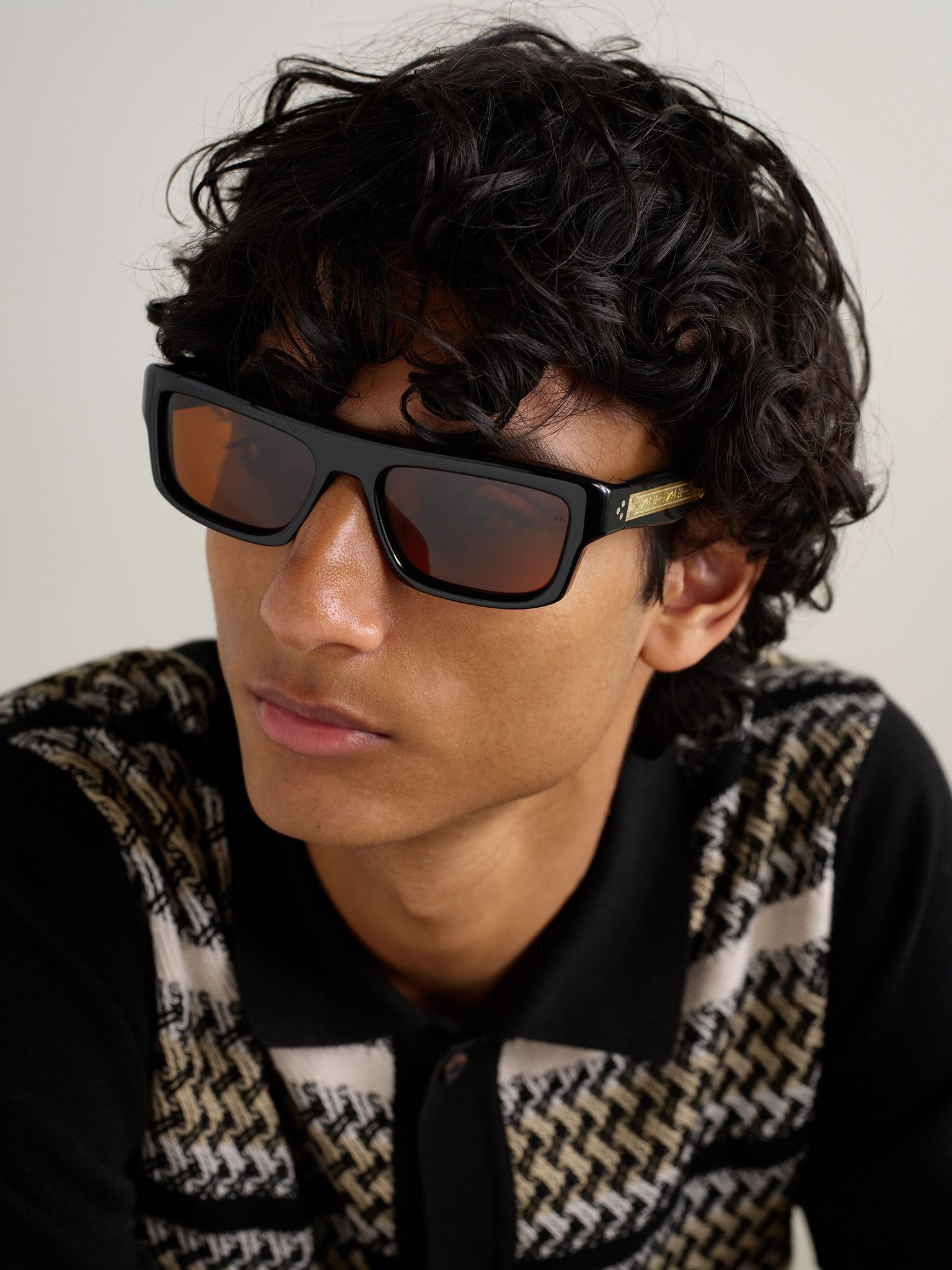 Cleavon Square-Frame Acetate Sunglasses Black - 2