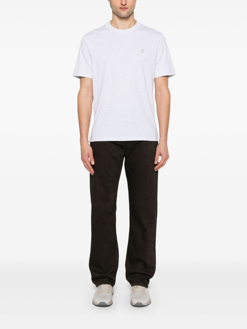 Brunello Cucinelli logo-embroidered T-shirt outlook