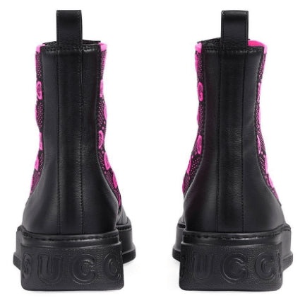 (WMNS) Gucci GG Jersey Boots 'Black Fuchsia' 718718-AAA8L-1066 - 4