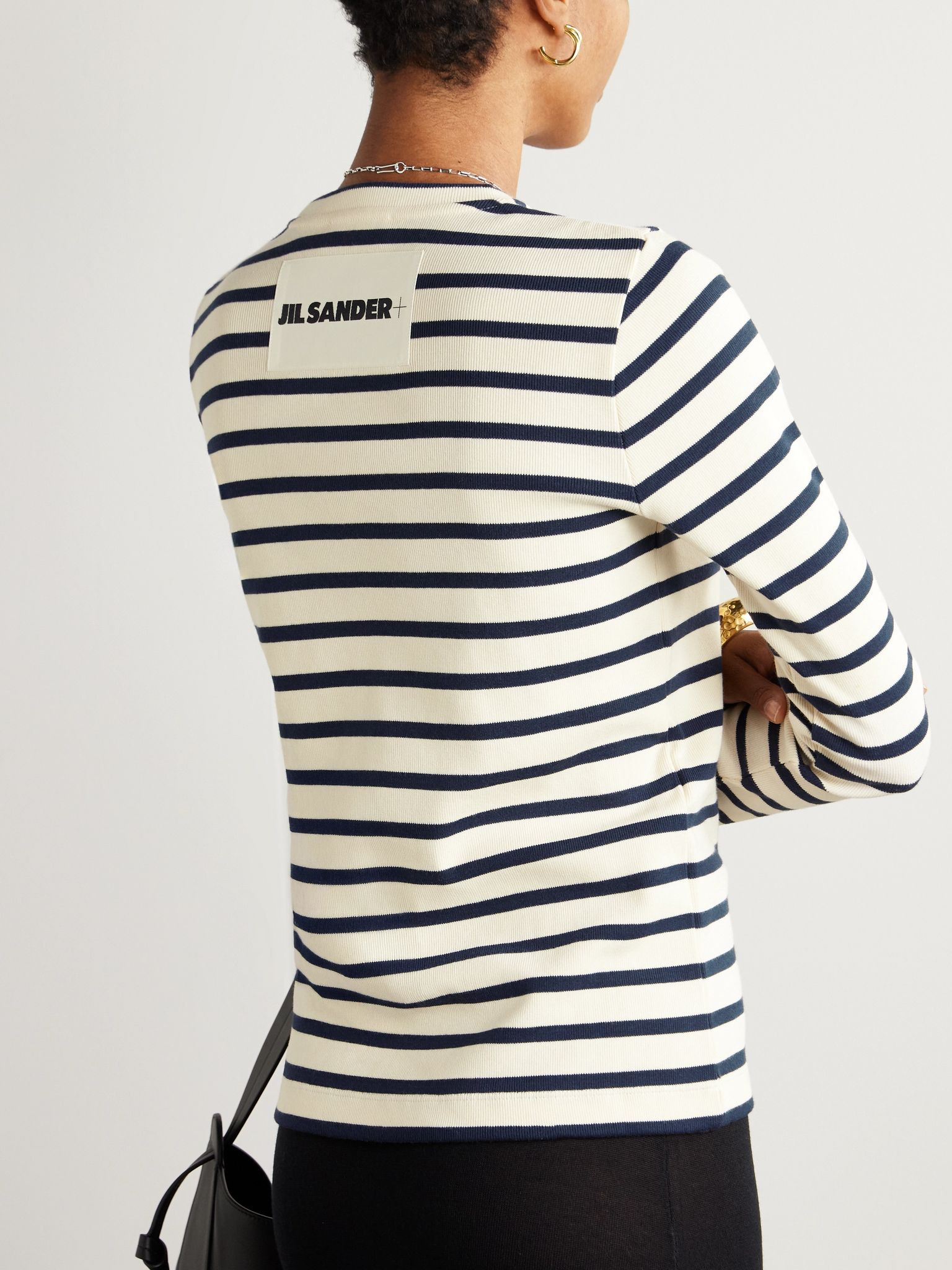 Striped cotton-jersey T-shirt White - 3