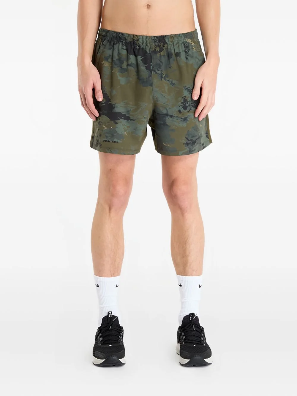 elastic-waistband camouflage shorts - 1
