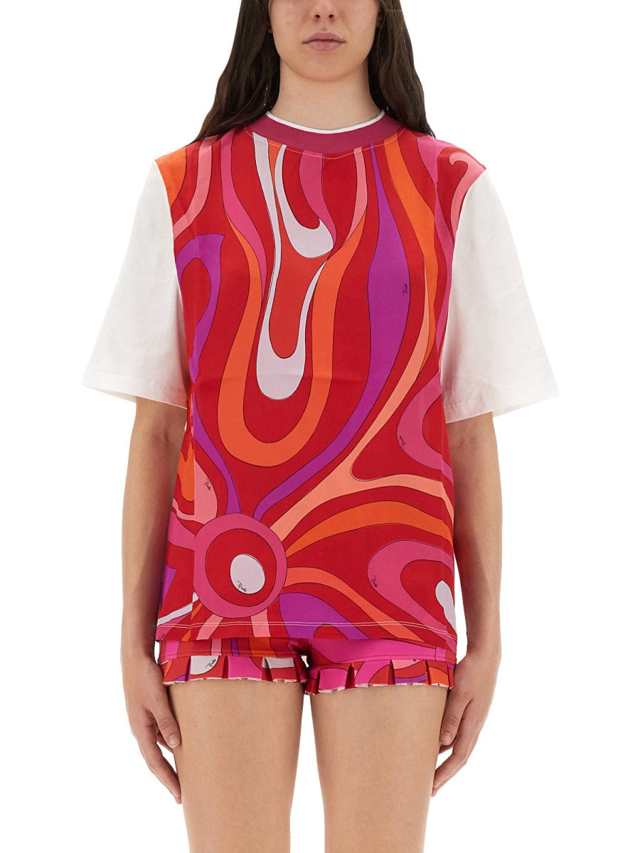 Pucci Women T-Shirt With "Iris" Print - 1