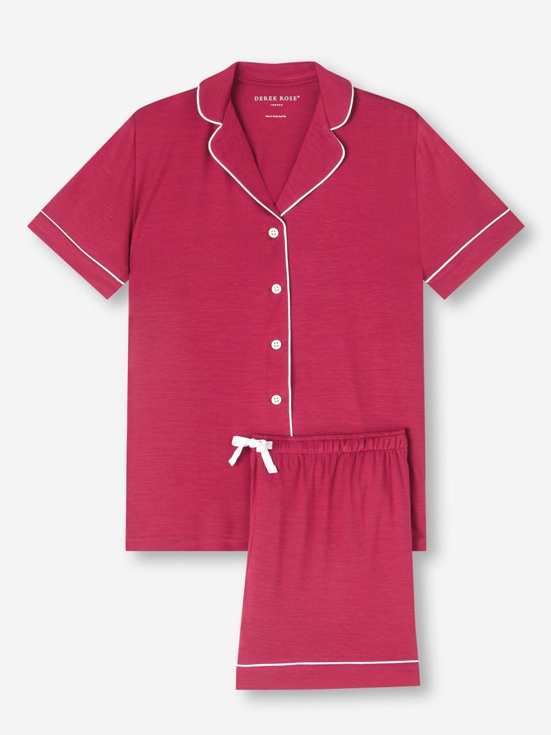 Women's Short Pyjamas Lara Micro Modal Stretch Berry - 1