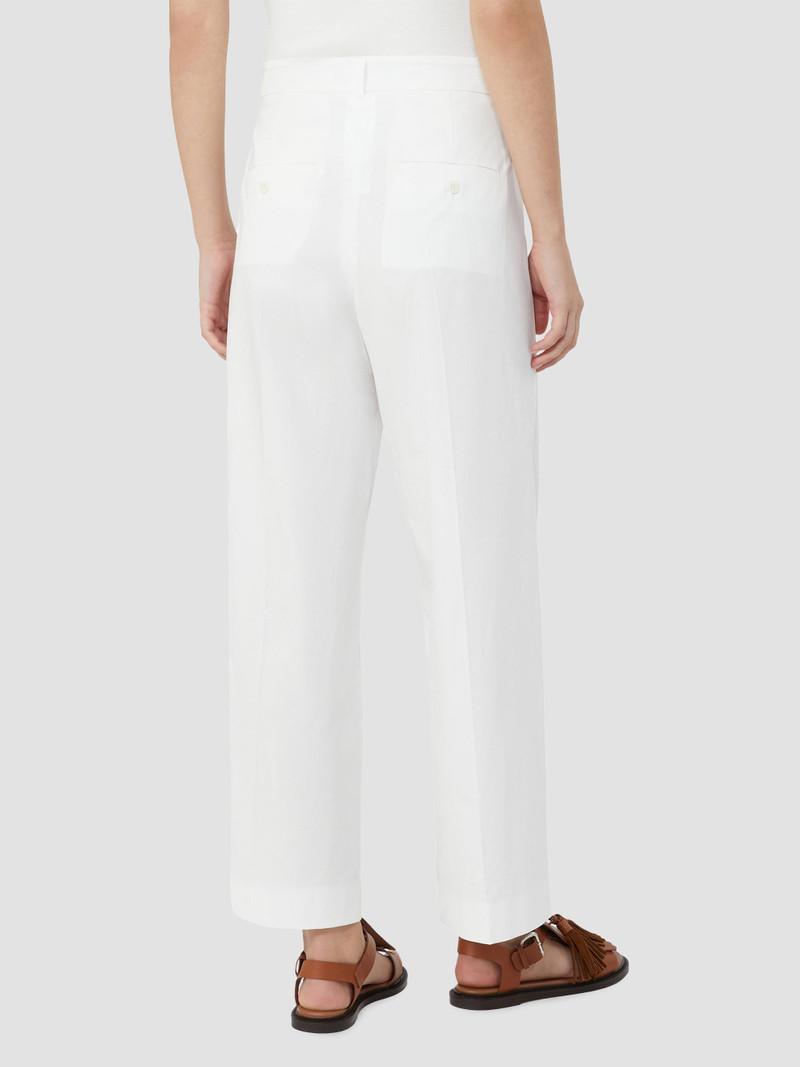 Women's Stretch Cotton Gabardine Trousers - White 3