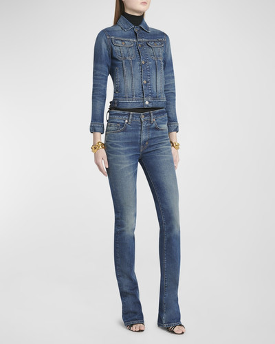 TOM FORD Mid-Rise Comfort Stone Washed Denim Flare Pants outlook