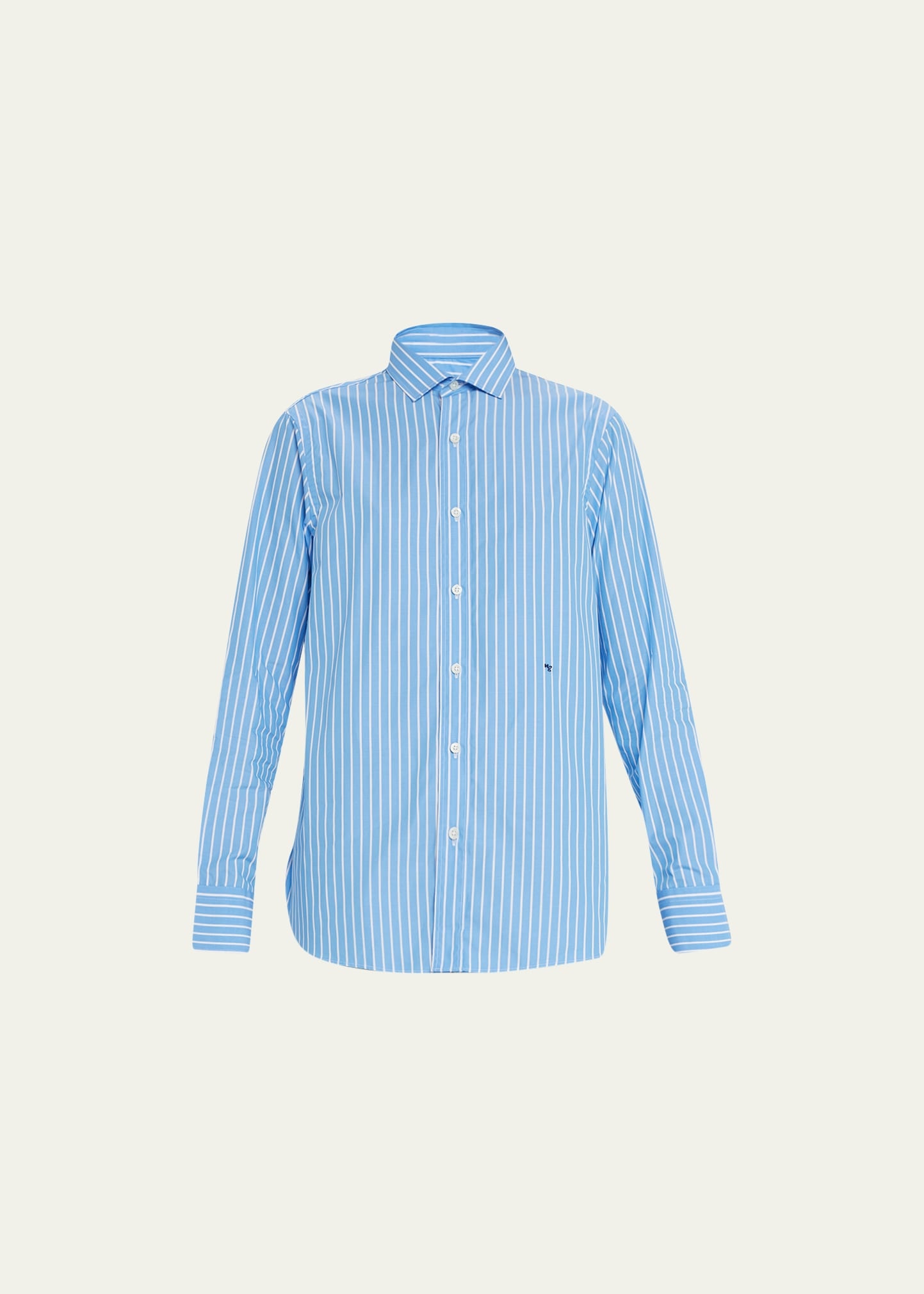 Stripe Classic Button-Up Cotton Shirt - 1