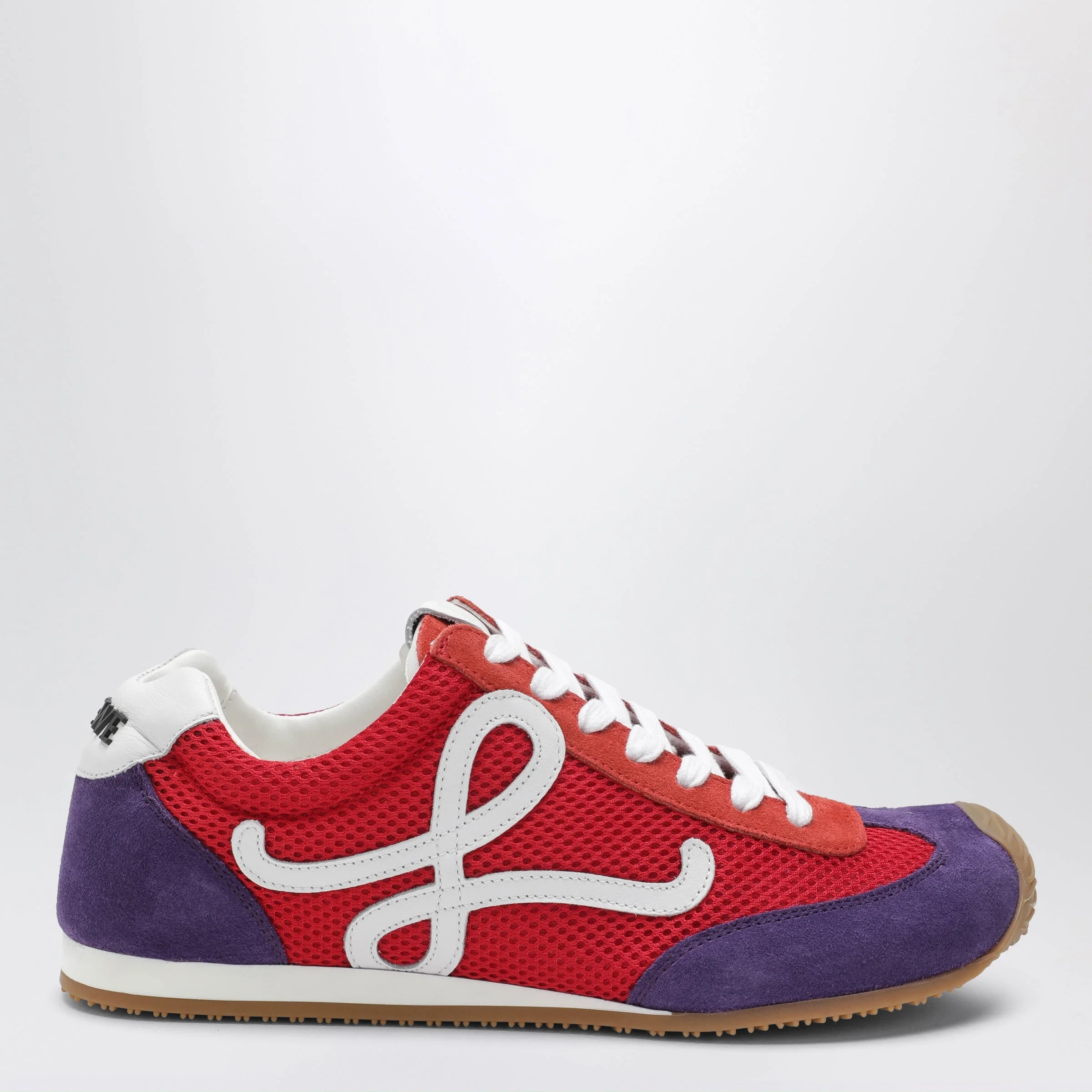 Loewe Ballet Runner 2.0 Suede And Mesh Sneakers In Red/White/Purple Women - 1