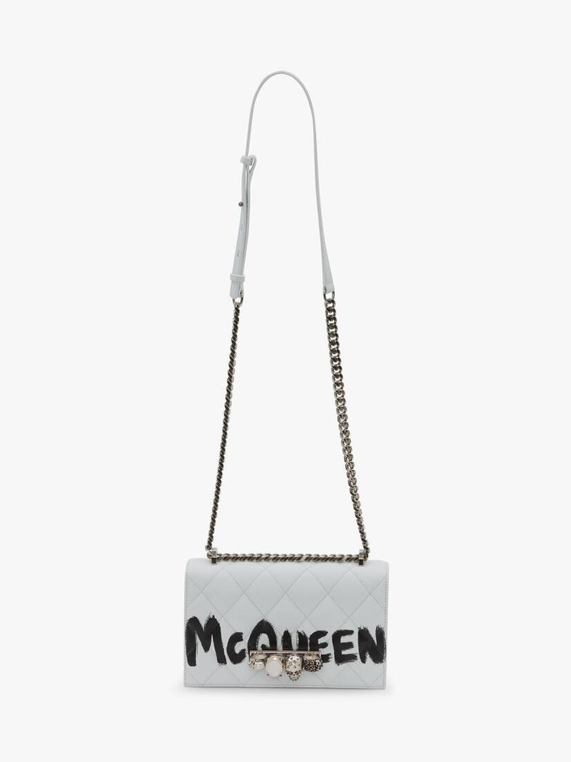 Jewelled Satchel in Ivory/black 5