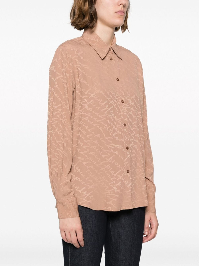 logo-print satin-finish shirt 3
