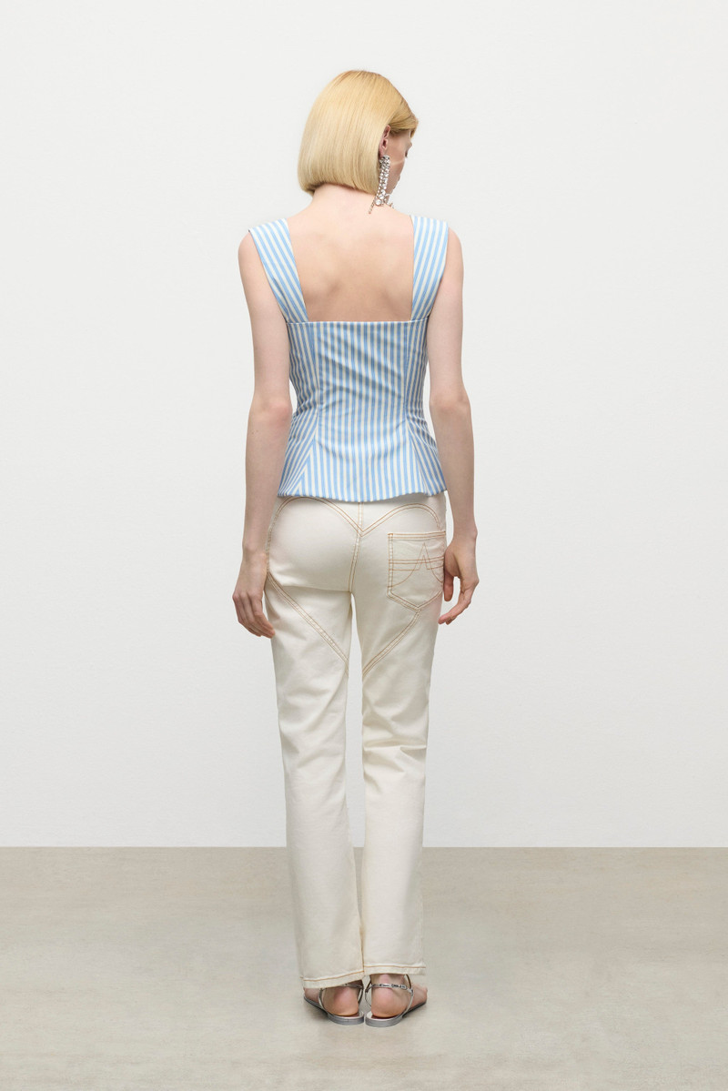 CRYSTAL GROMMET POPLIN CORSET TOP 4