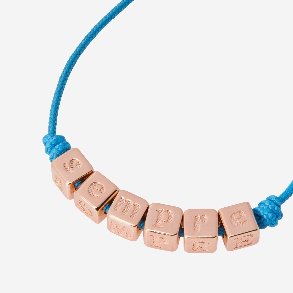 Gold Plated Silver Cube & Cord Bracelet - 2