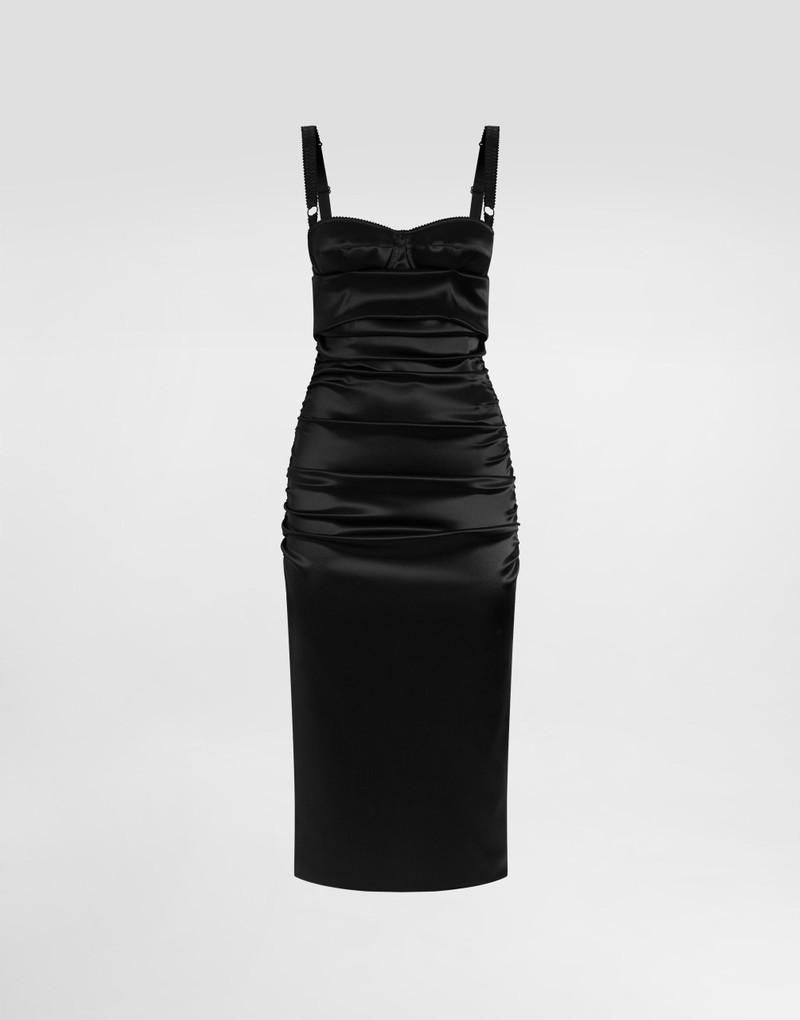Draped calf-length dress with bra-style detailing 1