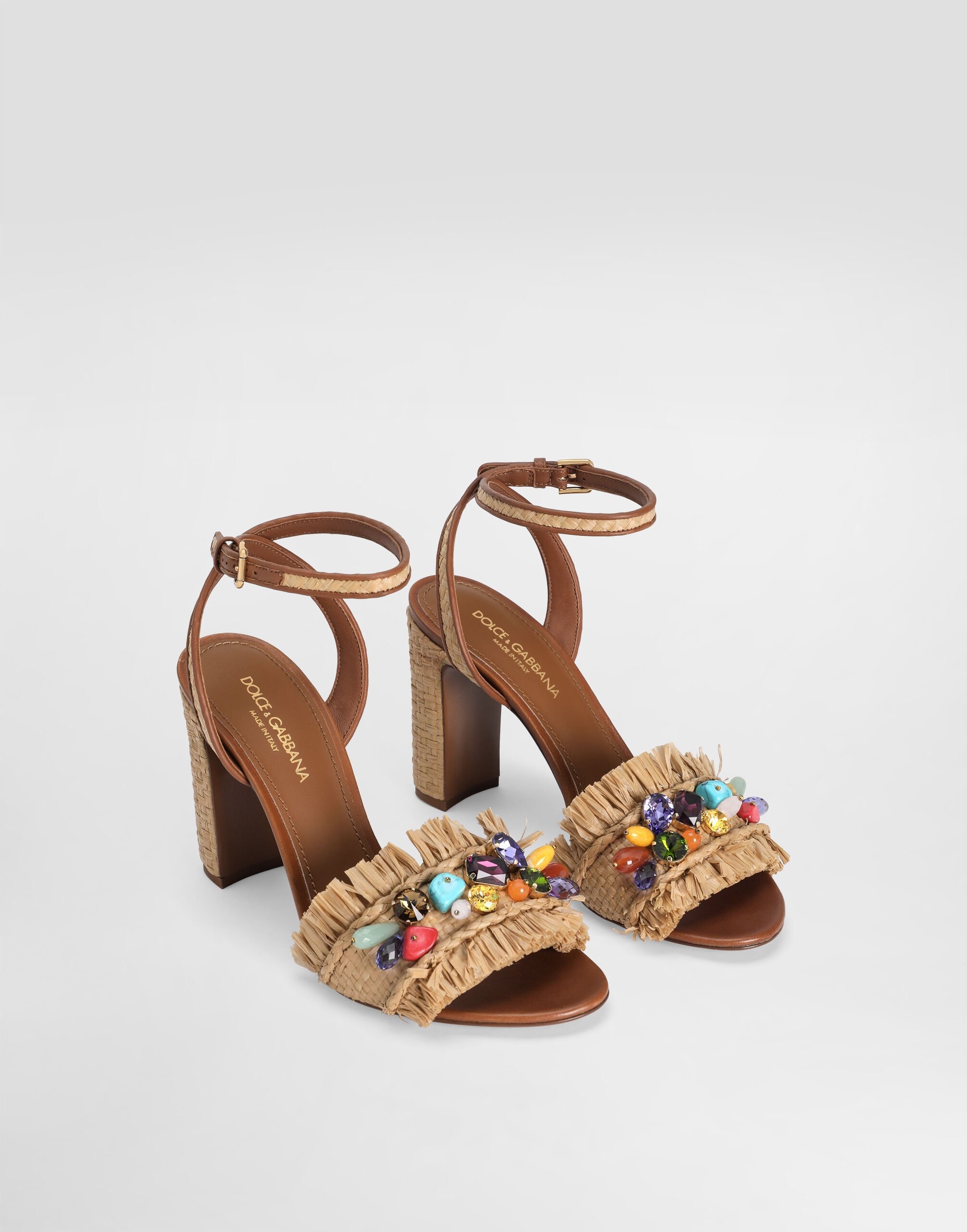 Frayed sandal with rhinestone embroidery - 2