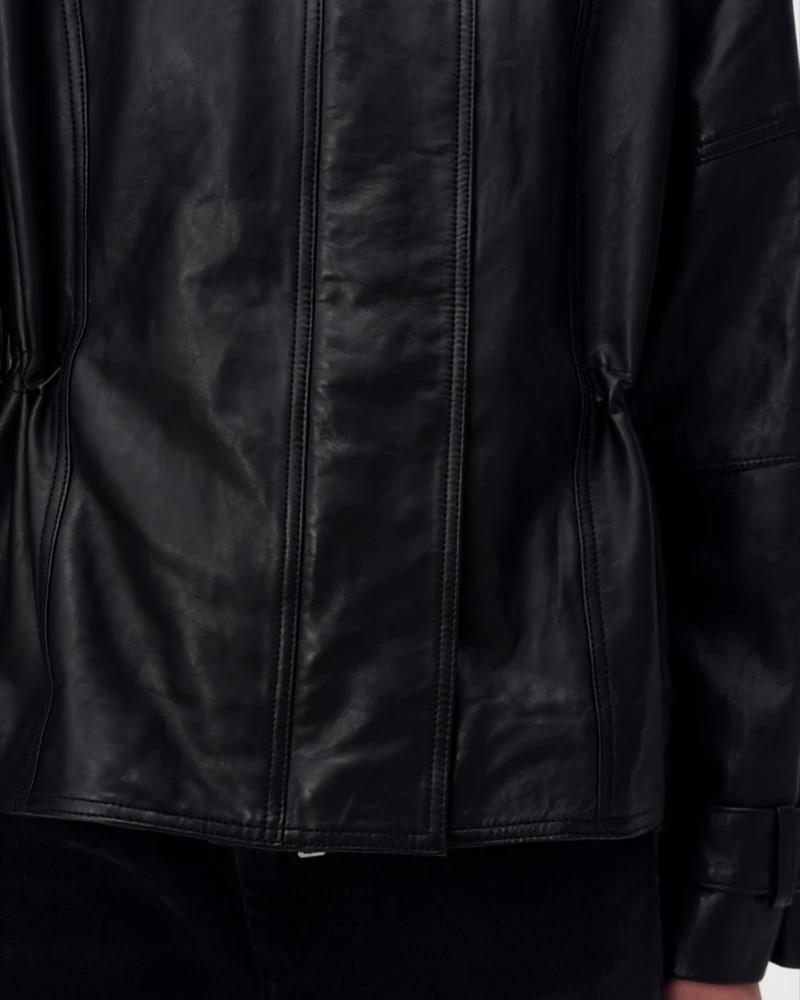ALLSAINTS SERNE RELAXED FIT LEATHER JACKET outlook