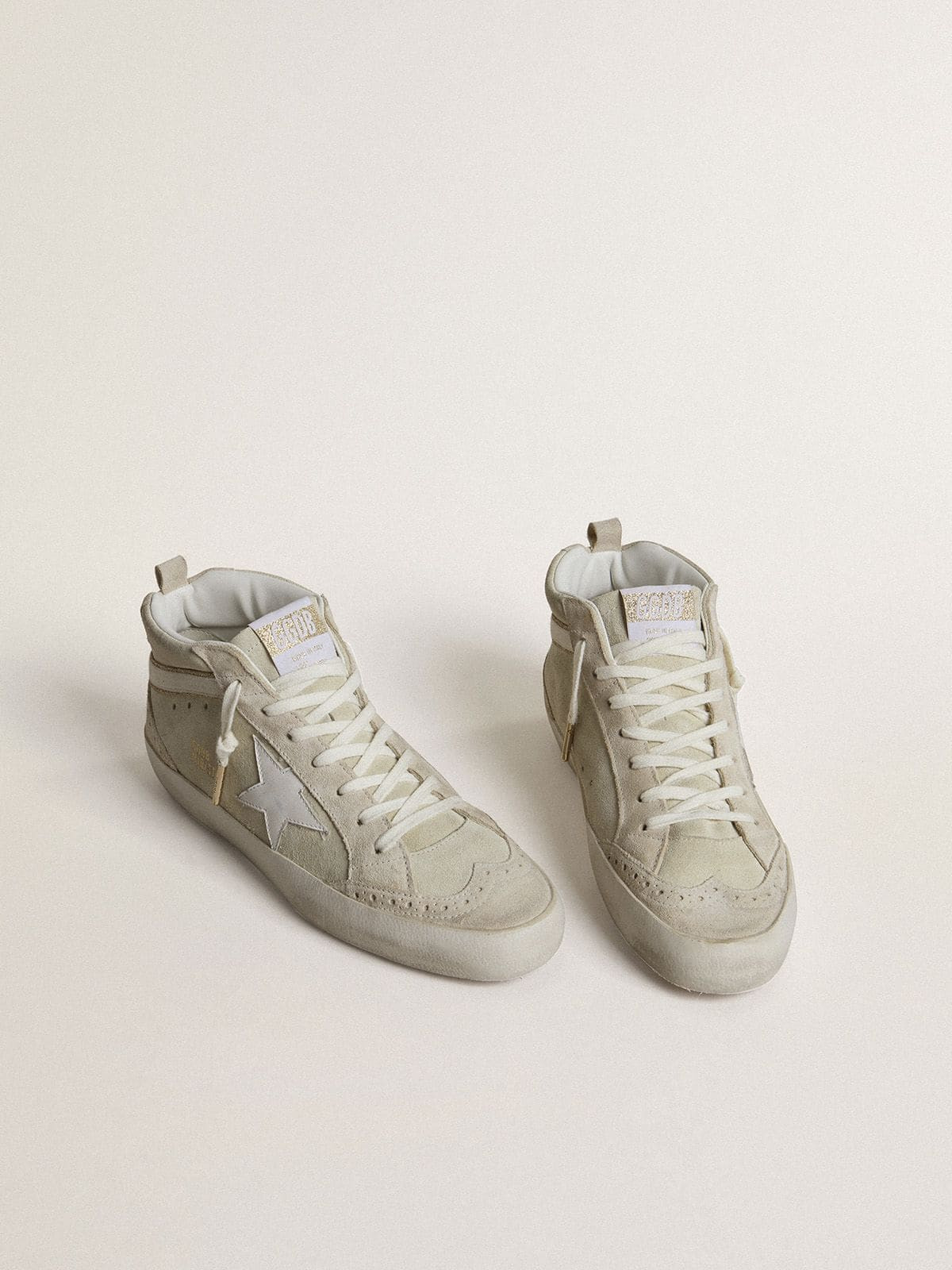 Mid Star in light gray suede with white leather star - 2