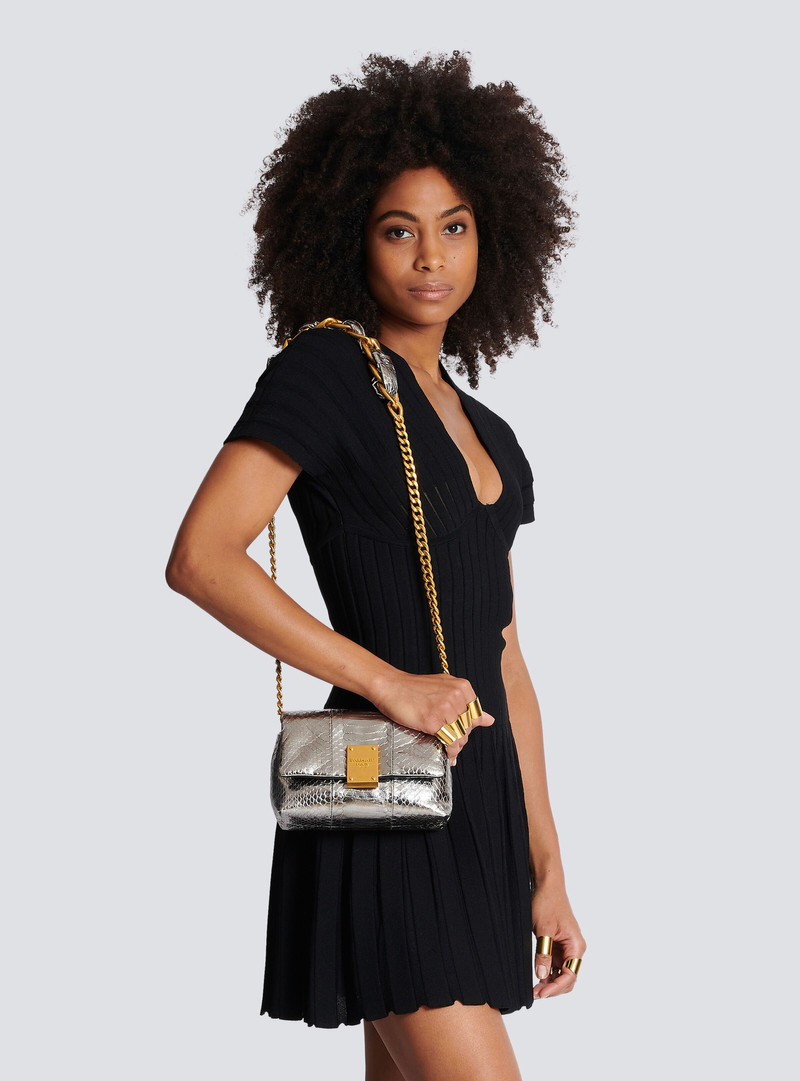 Balmain Mini 1945 Soft bag in python leather outlook